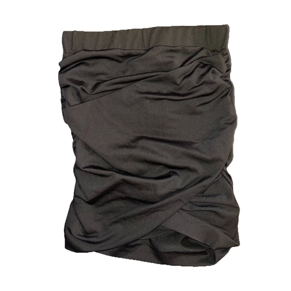 Women's Zeagoo Black Ruched & Asymmetrical Mini Skirt Size Small - NWT